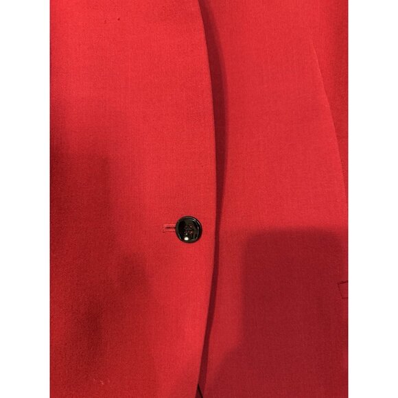 Kasper Suit Jacket Blazer 14 Red Classic 1 Button Stretch Office Career - Picture 3 of 12